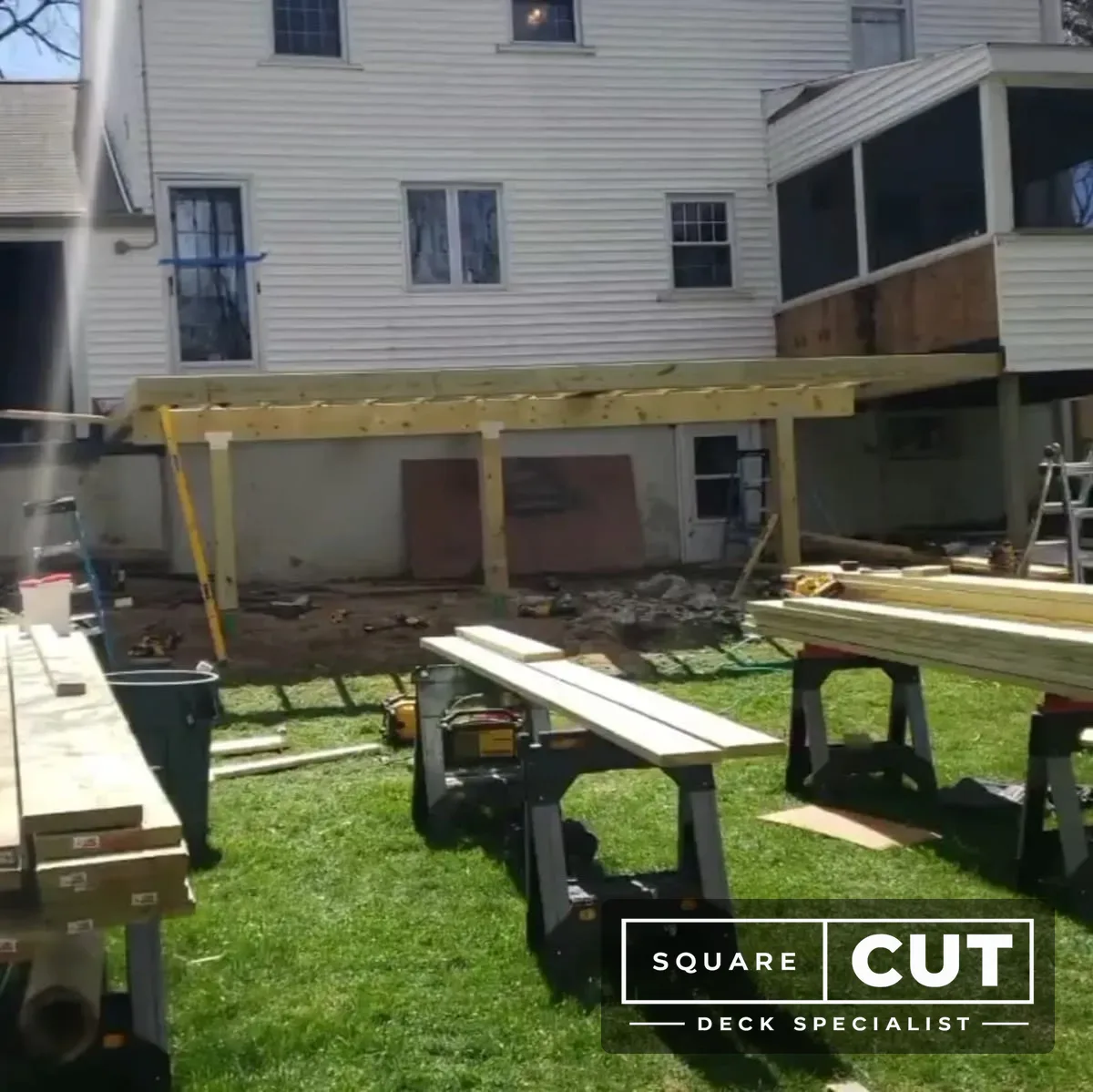 Custom deck construction detail